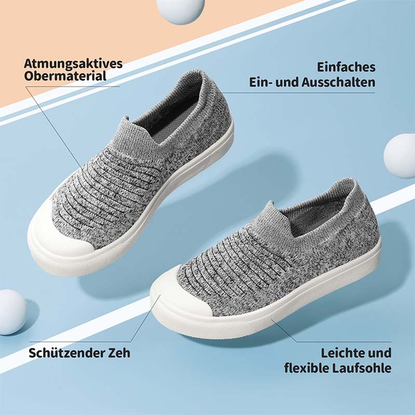 Kids Slip On Machine Washable Sneakers - GREY - 4